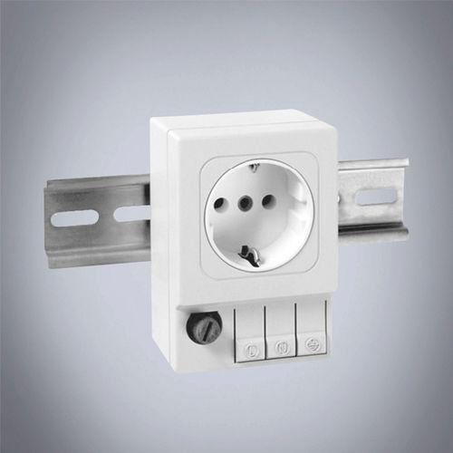 DIN rail electrical socket