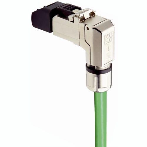 RJ45 connector / elbow / category 6a / transmission