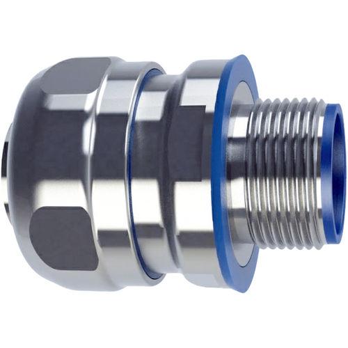 threaded fitting / straight / stainless steel / for the food industry