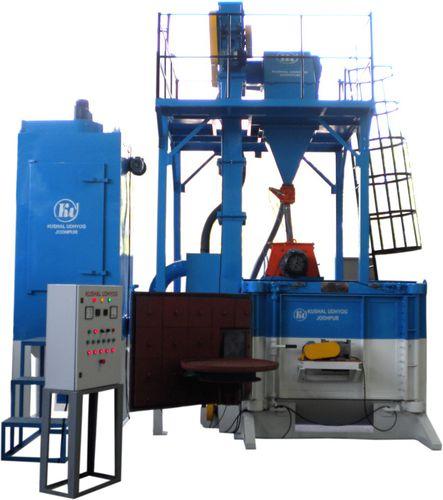 rotating table shot blasting machine / for bulk materials