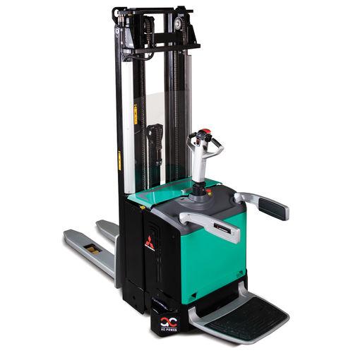 electric stacker truck / with rider platform / transport / loading