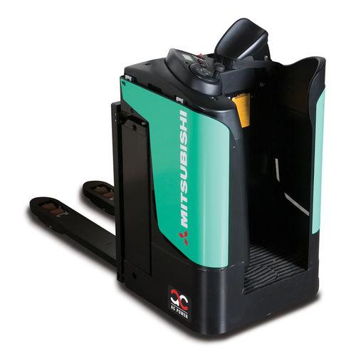 electric pallet truck / stand-on / loading / unloading