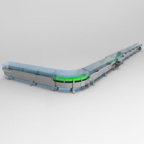 chain conveyor / magnetic belt / for the food industry / for pharmaceutical industry