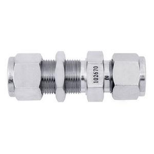 union fitting / bulkhead / straight / stainless steel