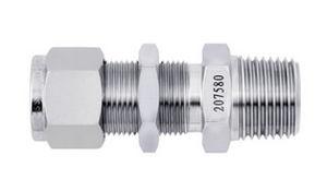 male fitting / bulkhead / straight / stainless steel