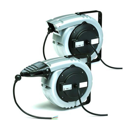 cable reel / spring / wall-mounted / swiveling