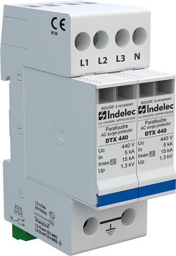 type 2 surge arrester / DIN rail / three-phase