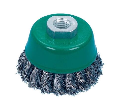 cup brush / for grinding processes / for deburring / metal