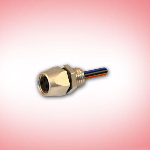 panel-mount connector / electric / circular / female