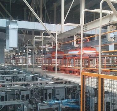 overhead conveyor / horizontal / transport / for process applications