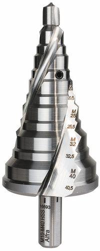 solid drill bit / for stainless steel / HSS / step