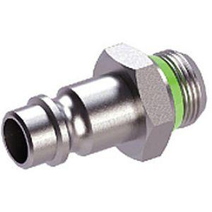 straight plug / male / threaded / stainless steel