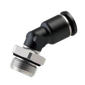 push-in fitting / male / cylindrical / 45° angle