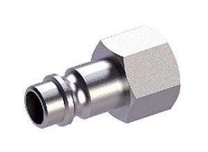 straight plug / female / threaded / stainless steel