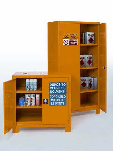 security cabinet / with compartments / steel / chemical-resistant