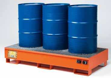 3-drum containment bund / multi-use / carbon steel / rigid