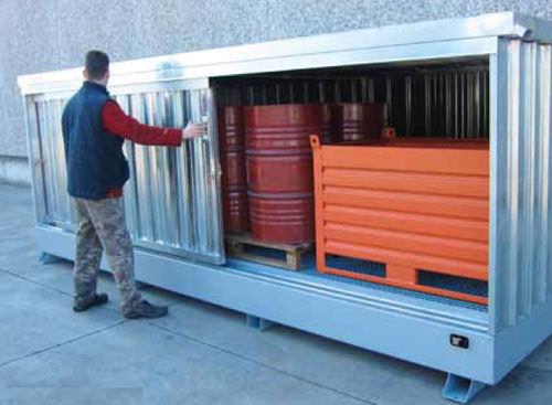 storage cabinet / sliding door / metal / for drums