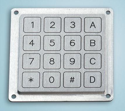 16-key keypad / built-in / stainless steel / piezoelectric