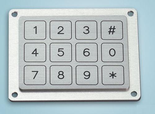 12-key keypad / built-in / stainless steel / piezoelectric
