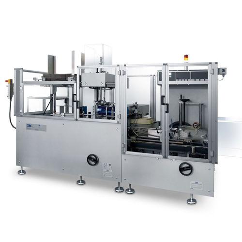 horizontal case packer / automatic / hot-melt glue / high-speed