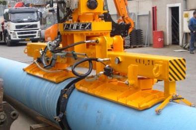 high-capacity vacuum lifting device / for pipes / horizontal / electric