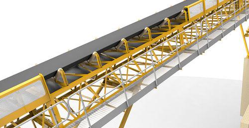 belt conveyor / for the mining industry / for bulk materials / inclined