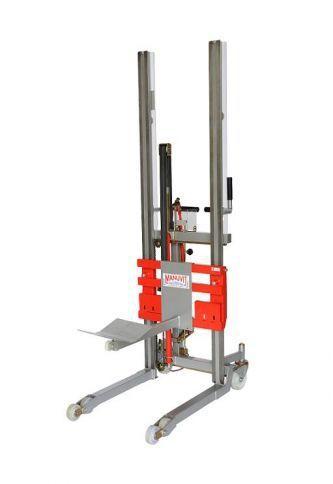 semi-electric stacker truck / walk-behind / with platform