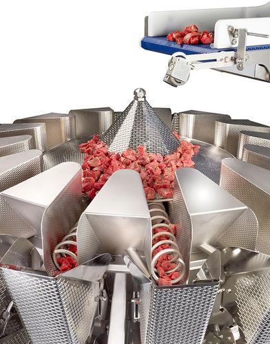 multihead weighing machine / with screw feeder / for fresh products / for the food industry