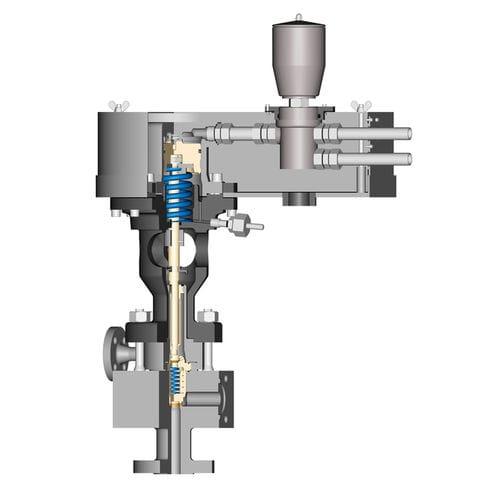 hydraulically-operated valve / for steam / corner