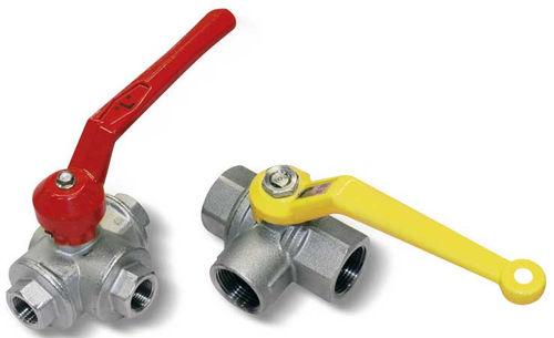 ball valve / manual / nickel-plated brass / vacuum