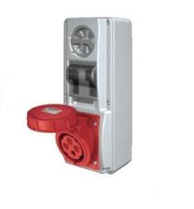 interlocked electrical outlet / fixed / IP44 / with IEC 309 standard switch