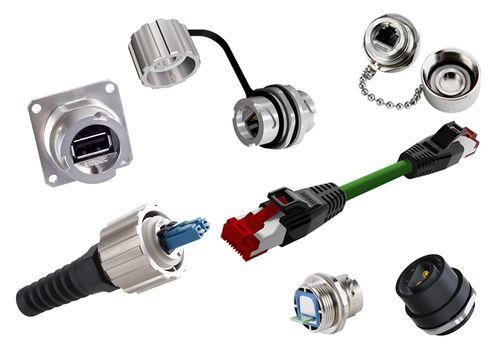 power connector / fiber optic / RJ45 / IP67