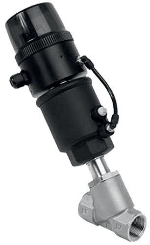 pneumatic valve / regulating / angle seat / stainless steel