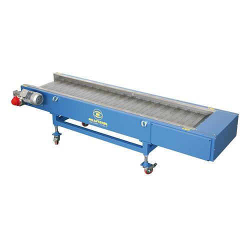 mobile conveyor / hinge belt / horizontal / transport