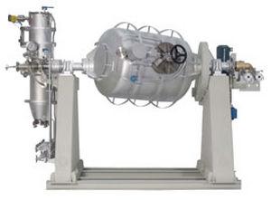 vacuum dryer / for plastic pellets / cylindrical / rotary