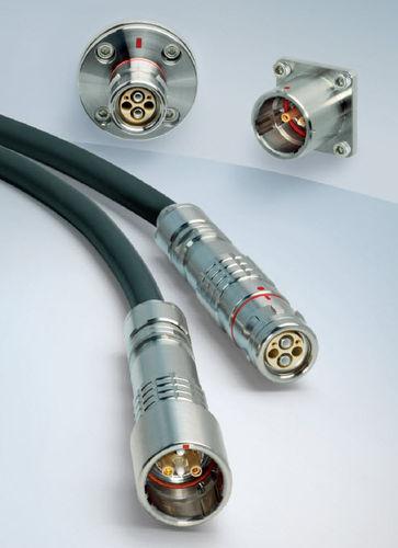 hybrid connector / electric / fiber optic / push-pull