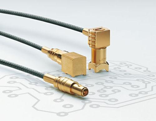 coaxial connector / elbow / push-pull / miniature