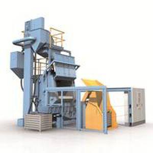 metal shot blasting machine / compact / continuous / 2-wheel