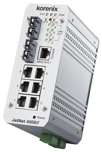 managed ethernet switch / industrial / fiber optic / 8 ports