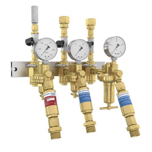 multi-valve manifold / brass / for gas
