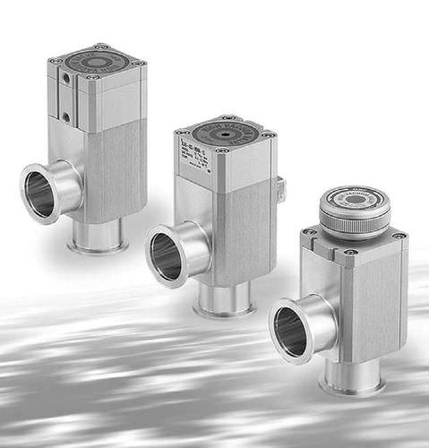 corner valve / aluminum / high-vacuum / air-operated