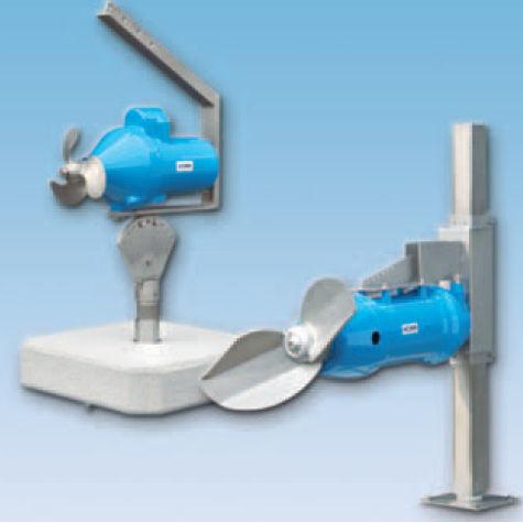 water treatment agitator / propeller / immersed / horizontal