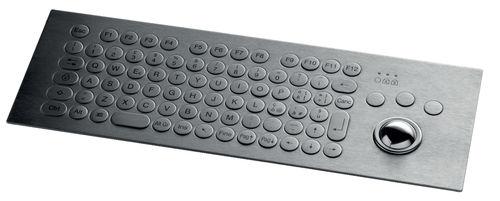 panel-mount keyboard / 81-keys / with trackball / stainless steel