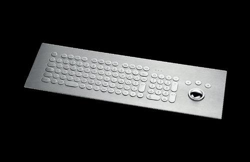 keyboard with trackball / stainless steel / industrial