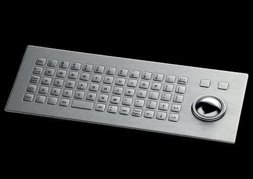 panel-mount keyboard / 64-key / with trackball / stainless steel