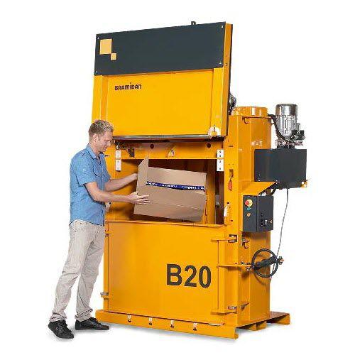 vertical baling press / front-loading / cardboard box / for plastics