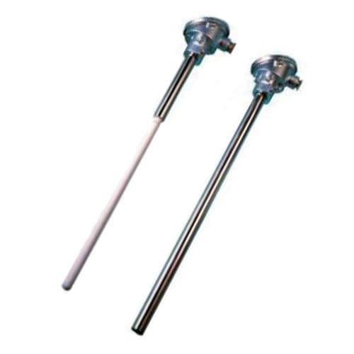 type K thermocouple temperature probe / with thermocouple output / threaded / with flange