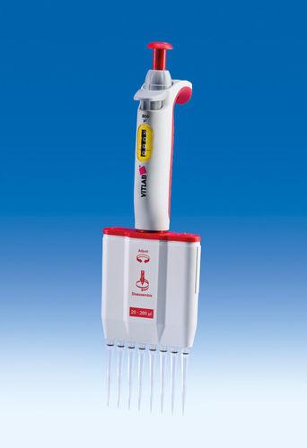 manual adjustable-volume pipette / 12-channel / 8-channel / borosilicate glass