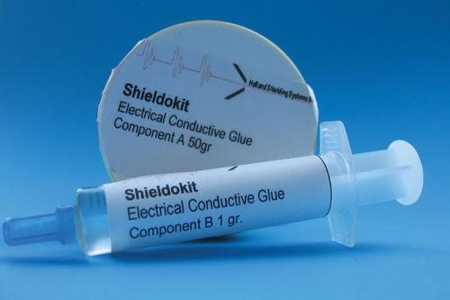 epoxy glue / two-component / electrically-conductive / for metal