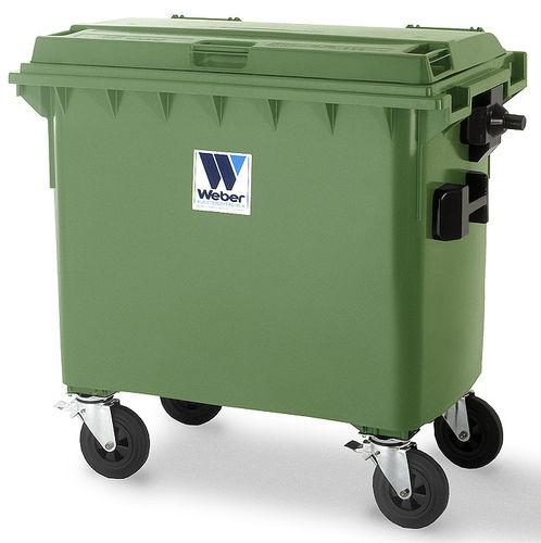 plastic waste container / for urban waste / 4-wheel